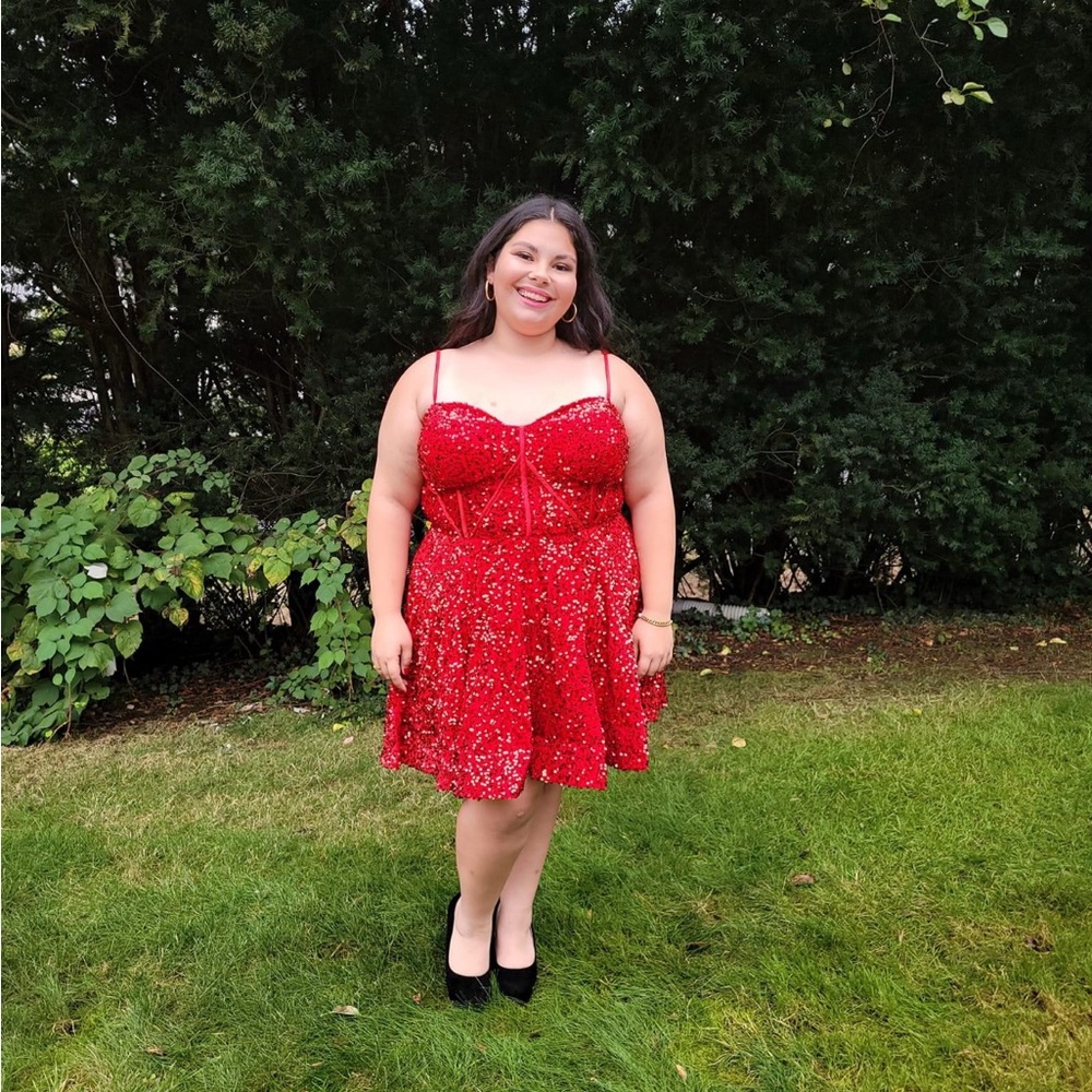 Elegant Red Sequin Dress